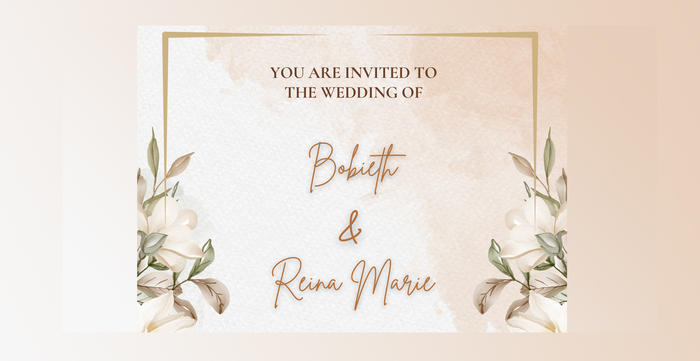 Wedding Invitation for Bobiet and Reina Marie